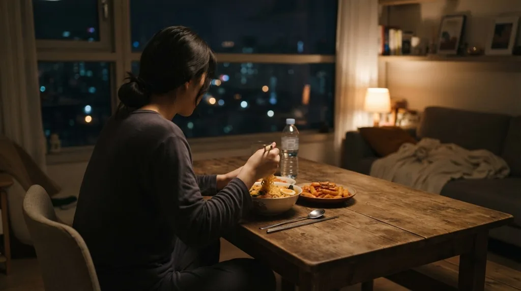 저녁 식사와 야식 시간 관련 설명 이미지