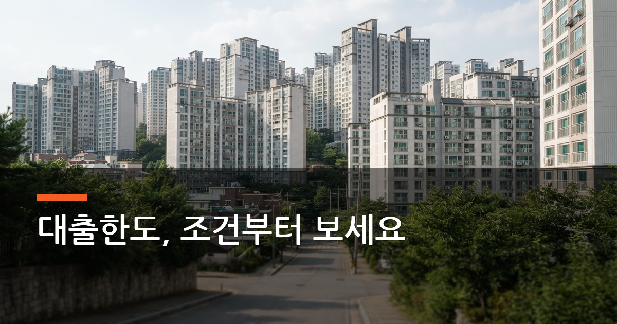 아파트 대출 제한, 투기지역·수도권 규제 조건 먼저 확인