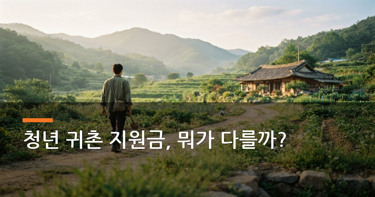 귀촌 청년 지원, 월 110만원부터 700만원까지 조건 정리
